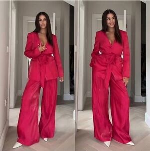Zara Fuchsia Wide Leg Pants